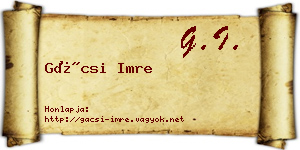 Gácsi Imre névjegykártya